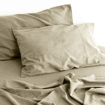 Linen Cotton Sheet Set King Single Natural - Soft, Breathable, Year-Round Comfort - SuperSaverAU - view 1
