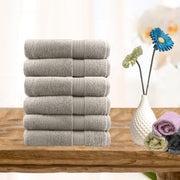 Ultra-light Cotton Face Washer Set 6 pcs 30x30cm Beige - Highly Absorbent, Quick Drying - SuperSaverAU - view 1