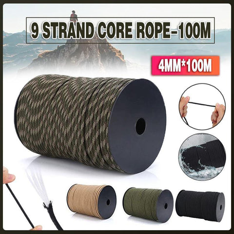 9 Strand Core Rope-100M 550 Paracord Parachute Cord Lanyard Mil Spec Type Iii - Khaki - SuperSaverAU - view 1