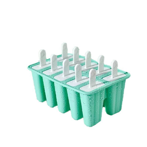 Premium Silicone Ice Cream Mould – Green 10 Grid