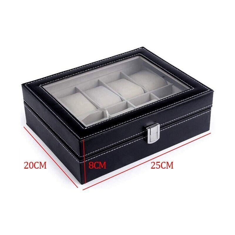Leather Watch Organizer Case with 10 Grids for Display - SuperSaverAU - view 3