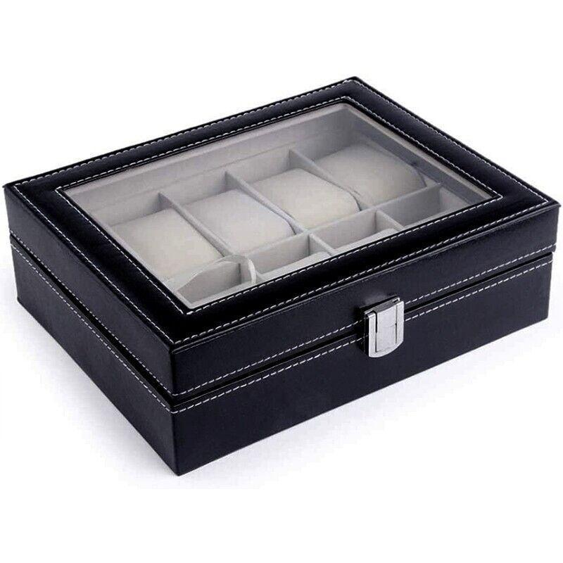 Leather Watch Organizer Case with 10 Grids for Display - SuperSaverAU - view 5