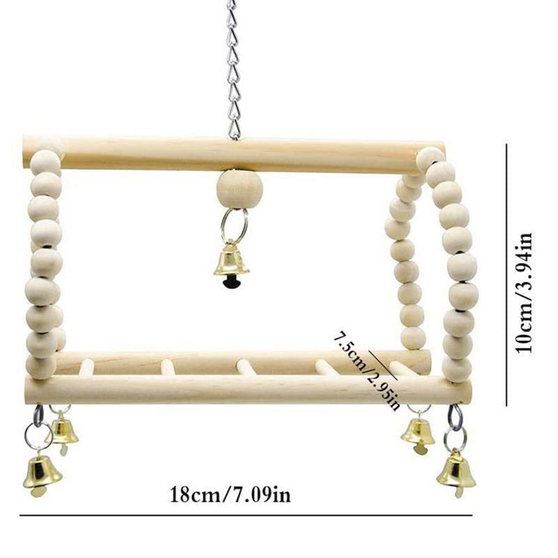 17PCS Parrot Toy Set - Natural Wood, Chewing, Swing, and Bell Toys for Birds - SuperSaverAU - view 4