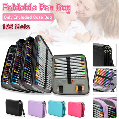 Pencil Case Organizer - 168 Slots Foldable Bag in Purple - SuperSaverAU - view 1