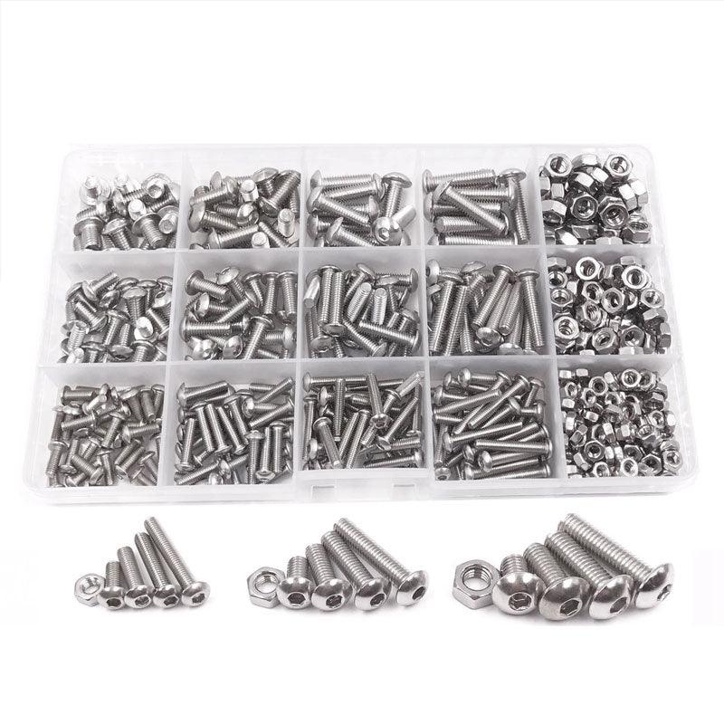 Premium M3/M4/M5 Stainless Steel Screws & Nuts Kit – 500 Pieces
