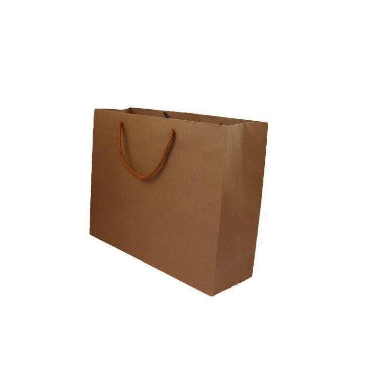 50X Kraft Paper Bags Gift Shopping Carry Craft Brown Bag With Handles - 50PCS 25*20*9CM - SuperSaverAU - view 9