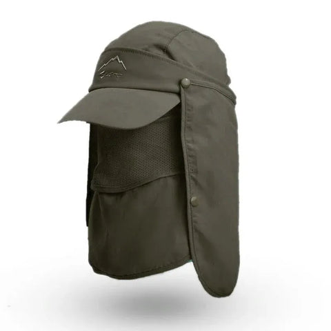 Premium Army Green Unisex Wide Brim Face and Neck Flap Outdoor Hat