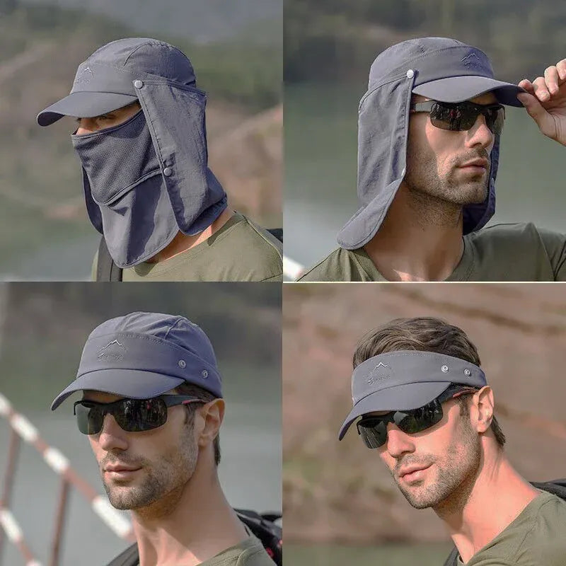 Premium Army Green Unisex Wide Brim Face and Neck Flap Outdoor Hat
