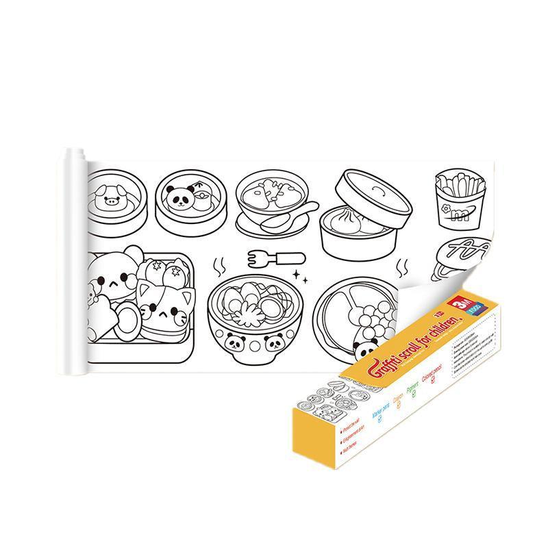 Premium DIY Colouring Paper Roll – Animal World 3m with 12 Colour Pencils