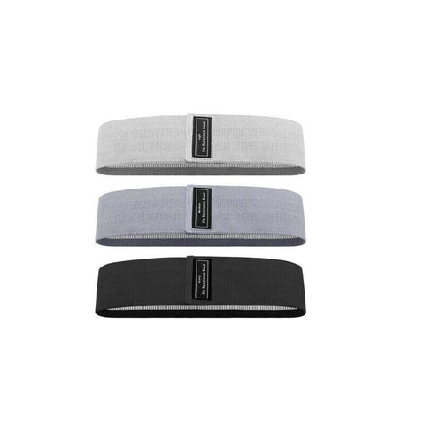 Aolikes 3 Pack Non-Slip Fabric Resistance Booty Bands with Carry Bag - Light Grey/Grey/Black