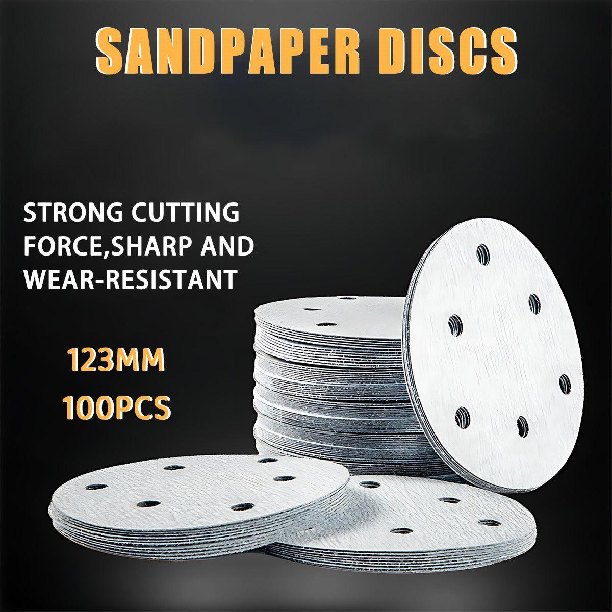 Premium Hook & Loop Sanding Discs 240 Grit 6-Hole - 123mm, 100 Pack