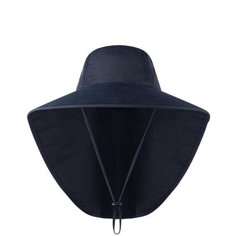 Premium Navy Unisex Neck Flap Outdoor Fishing Hat