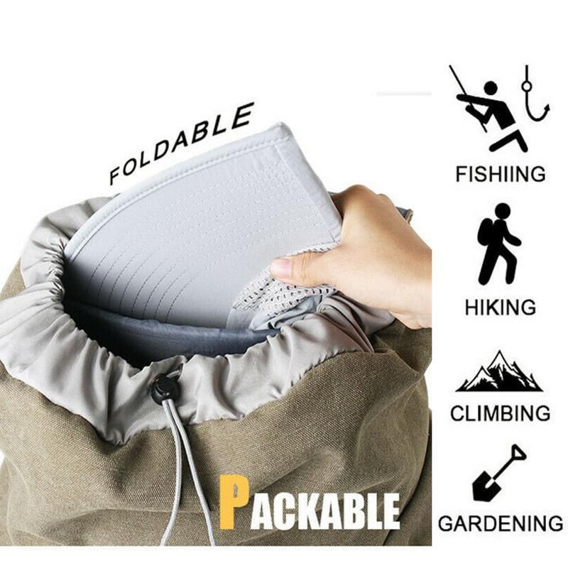 Premium Black Unisex Neck Flap Outdoor Fishing Hat