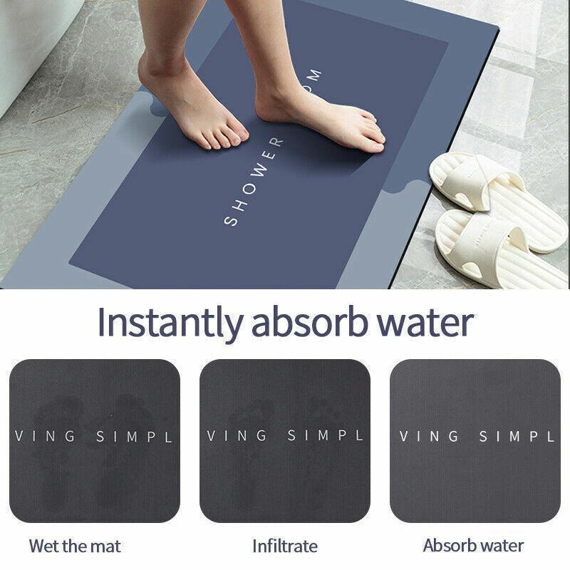 Premium Super Absorbent Bath Mat – Blue Rectangle 40 x 60cm