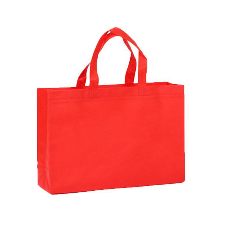 100PCS Reusable Non Woven Shopping Bags Eco Friendly Washable Tote Bags Red - 38X30X10CM - SuperSaverAU - view 6