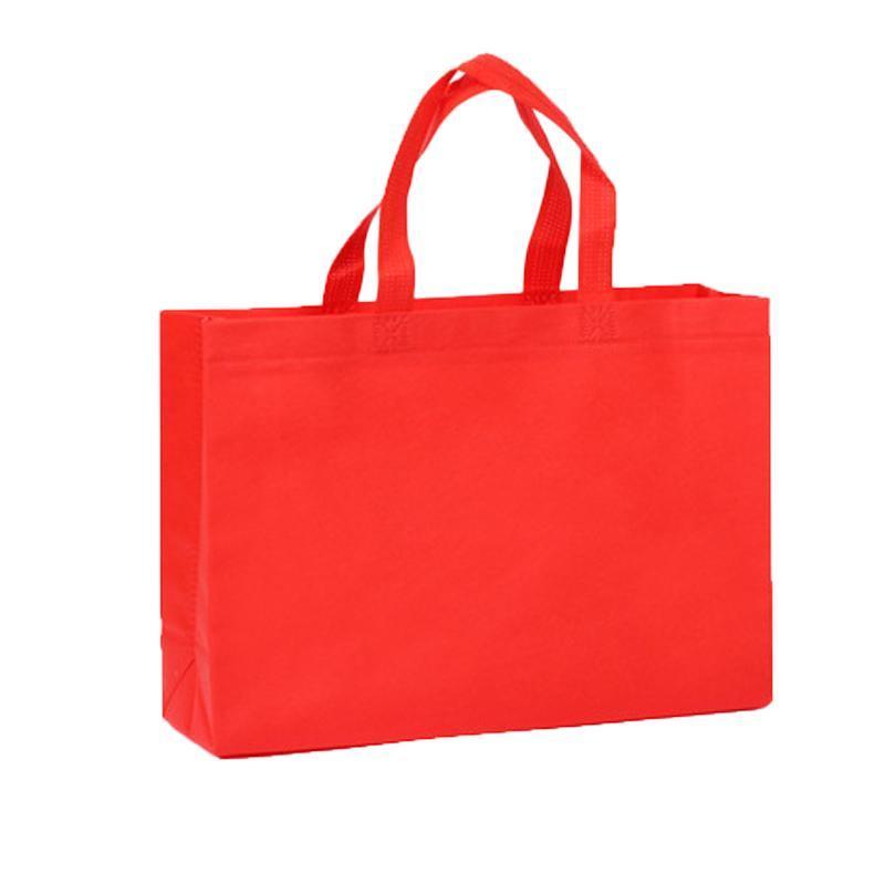 100PCS Reusable Non Woven Shopping Bags Eco Friendly Washable Tote Bags Red - 38X30X10CM - SuperSaverAU - view 7