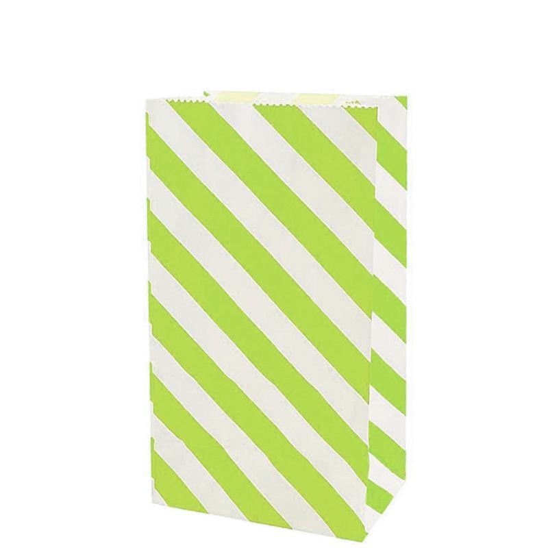 100X Colourful Plaid Kraft Paper Bag Candy Cookie Snack Cake Gift Bags 9X6X18cm - Blue - SuperSaverAU - view 5