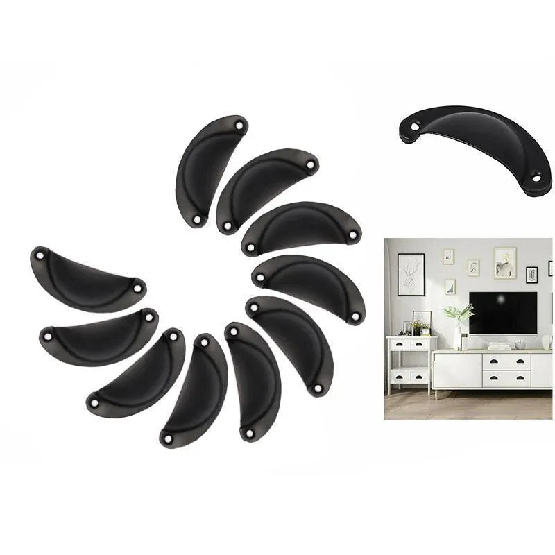 Premium Modern Cup Cabinet Handles – Black 30 Pack with Screws
