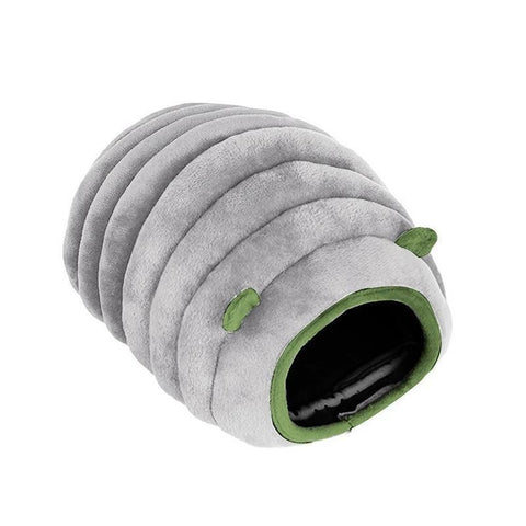 Premium Small Animal Plush Hideout Cave Bed - Grey Sheep
