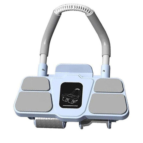 Premium Four Wheel Abdominal Roller with Automatic Rebound & Phone Holder - Blue