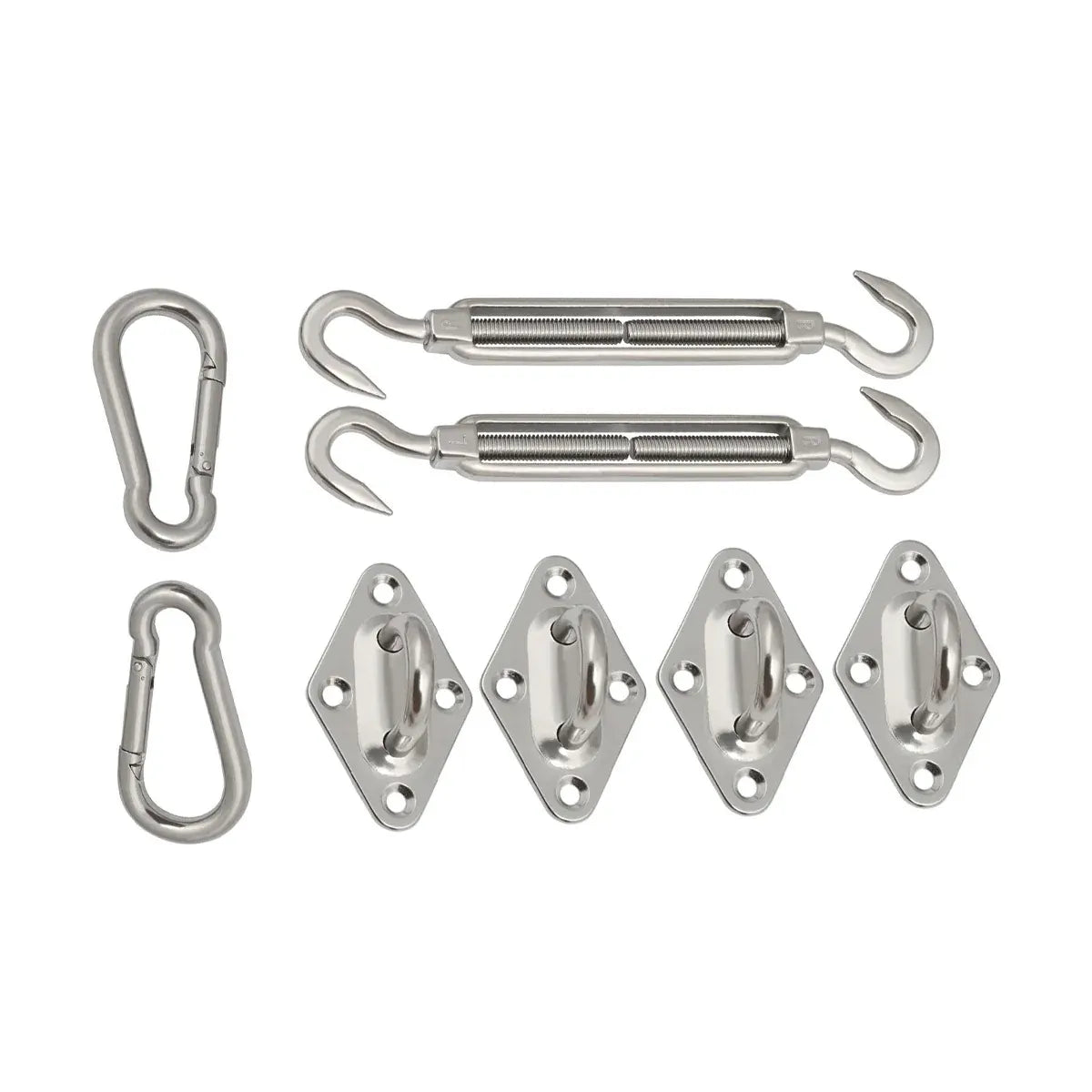 Premium Stainless Steel Shade Sail Fittings – 8 Piece Set
