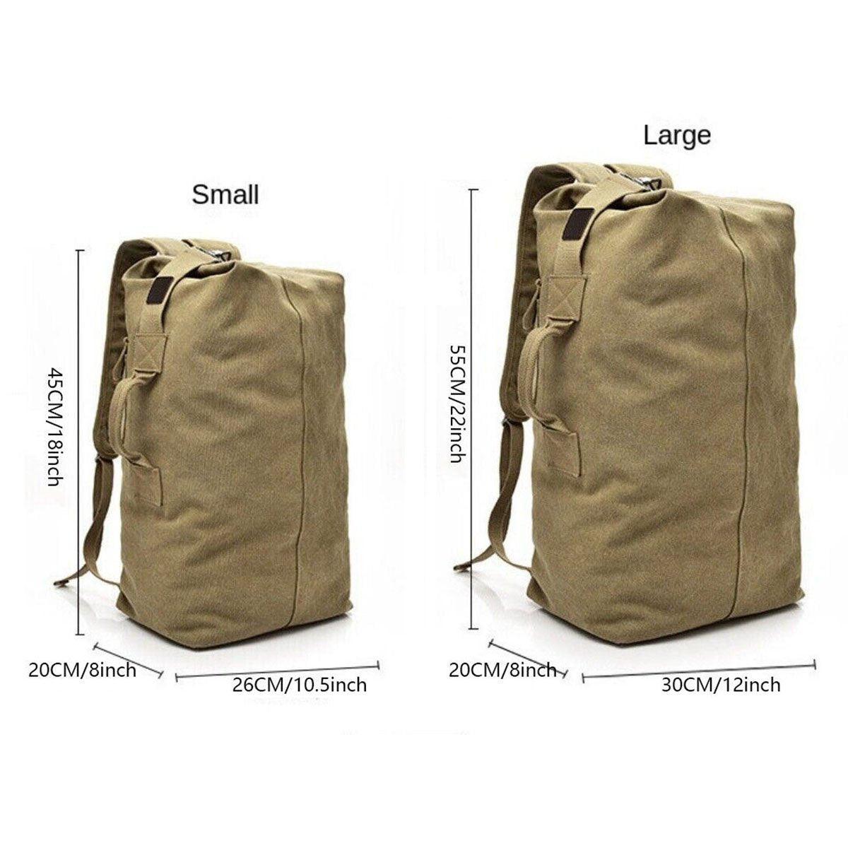 Large Capacity Travel Backpack for Men - Canvas Rucksack, 55cm, Black - SuperSaverAU - view 2