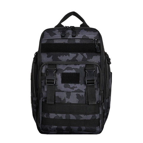 Premium Fishing Tackle Backpack – Night Camouflage with Rod Holders