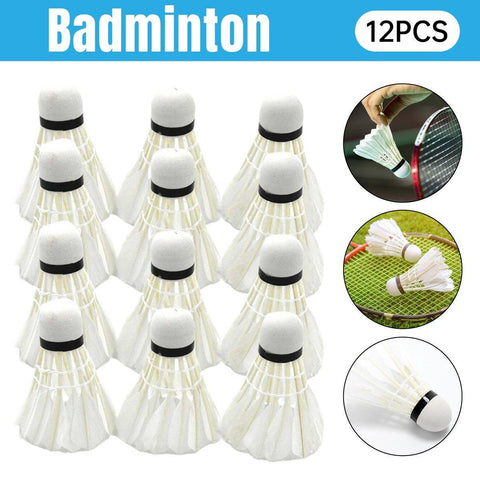 12 Pcs Feather Badminton Shuttlecocks for Training - SuperSaverAU - view 1