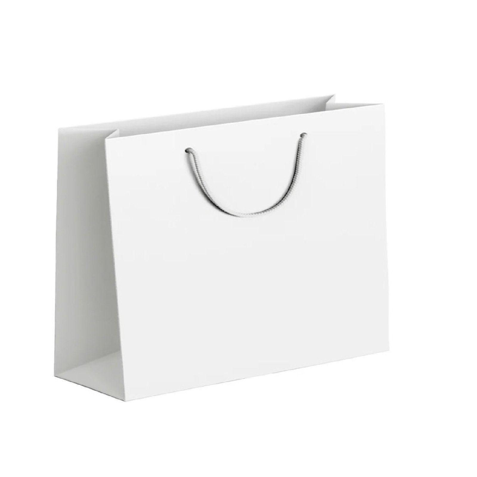 25X Kraft Paper Bags Gift Shopping Bag Carry White Pink Black Bag With Handles - Black-17-24-10 - SuperSaverAU - view 7