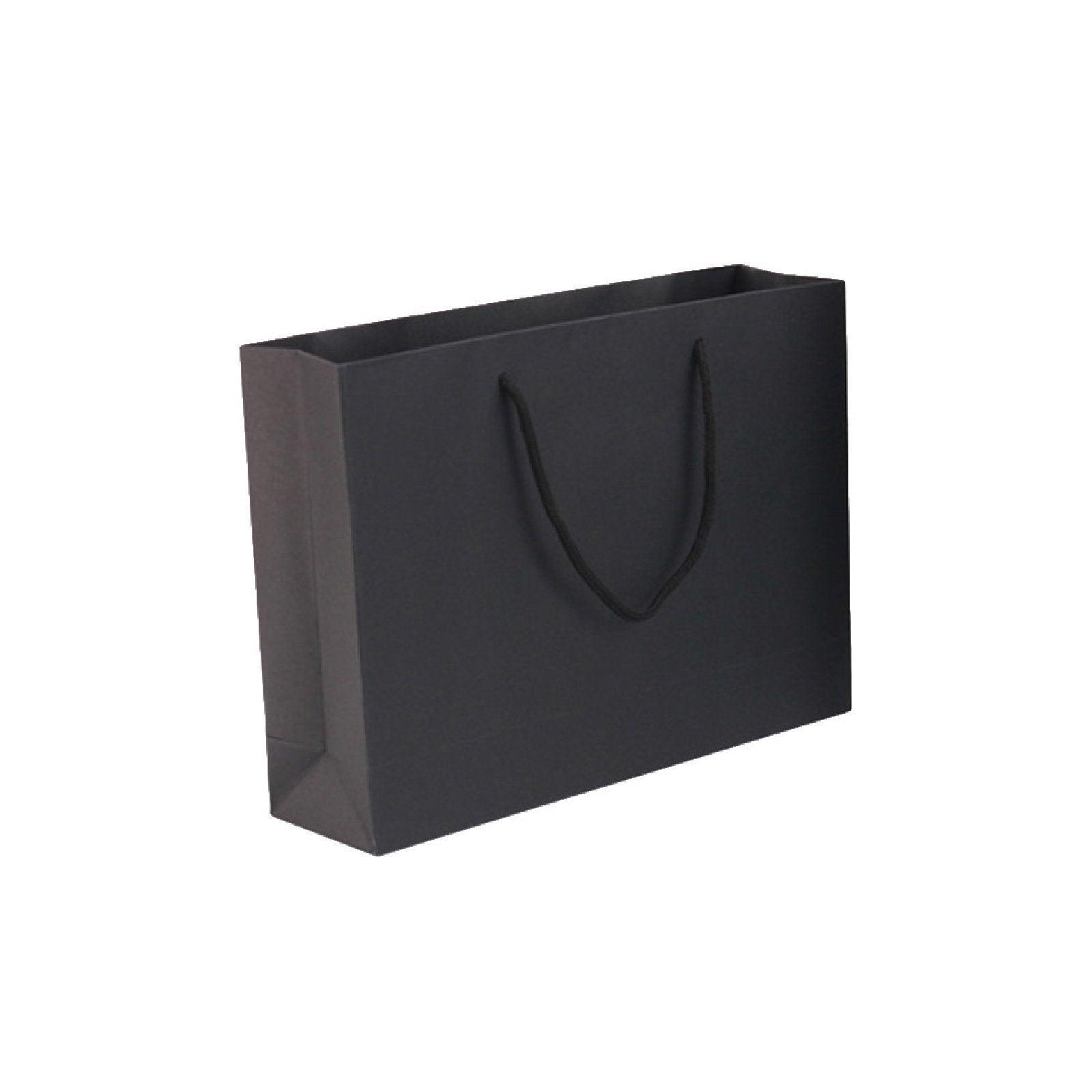25X Kraft Paper Bags Gift Shopping Bag Carry White Pink Black Bag With Handles - Black-17-24-10 - SuperSaverAU - view 10