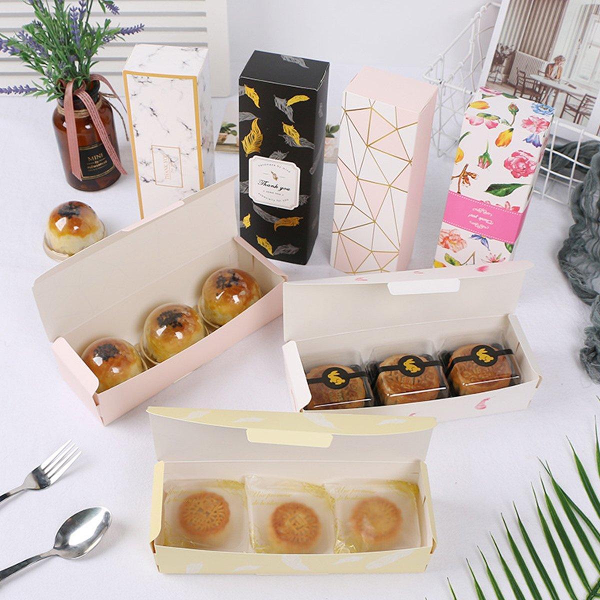 25PCS Long Strip Clamshell Packaging Box - 3-Compartment Dessert Storage - SuperSaverAU - view 5