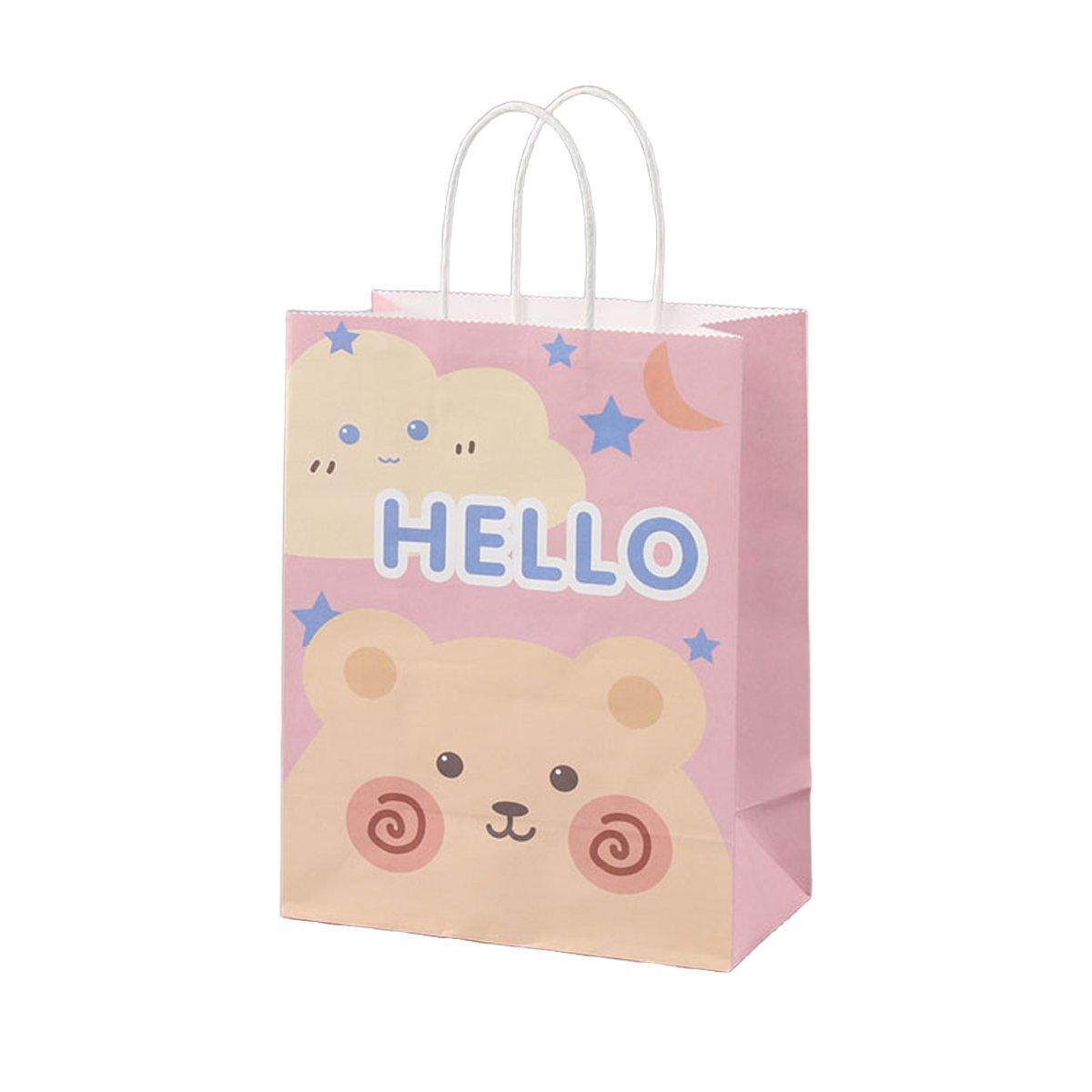 50PCS Colourful Kraft Paper Gift Bags Reusable Party Favor Bags for School Events - BDLW-18*9*23cm - SuperSaverAU - view 5