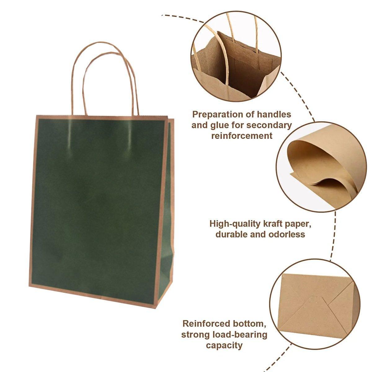 Gift Kraft Paper Bags for Packaging and Takeaway 50PCS - Red-31*26*12cm - SuperSaverAU - view 3