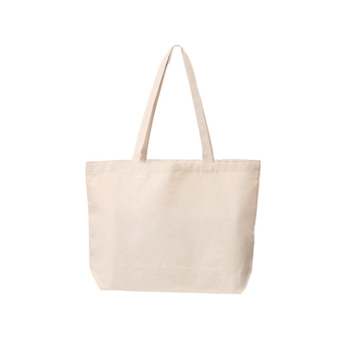 5PCS Canvas Tote Bag Cotton Blank DIY Shopping Shoulder Bags - Black 40*30*10cm - SuperSaverAU - view 9