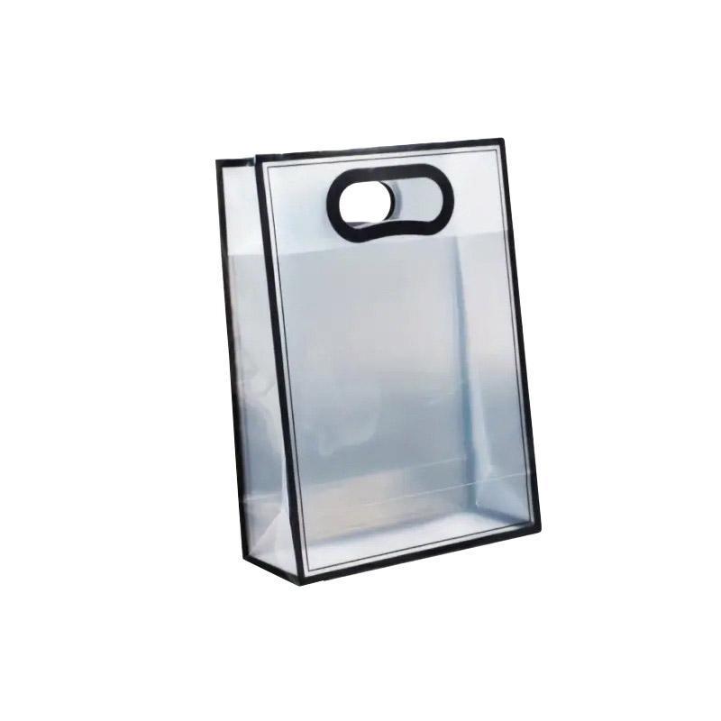 25pcs Transparent PVC Handbag for Wedding Festival Candy Gift Packaging Bag - Black-26*18*8cm - SuperSaverAU - view 3