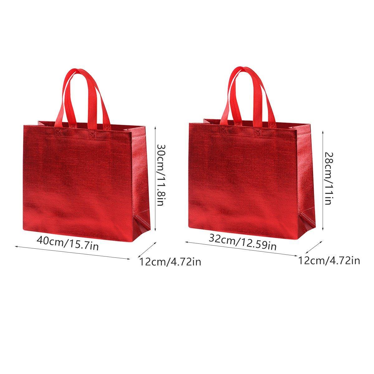 25PCS Embossed Non-Woven Tote Bag Fashion Shopping Gift Packaging Bag - Black-40*30*12cm - SuperSaverAU - view 2