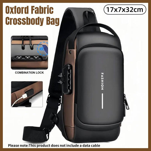 Anti-Theft Chest Bag with USB Port, Waterproof, 6.7 x 2.8 x 12.6 inches - SuperSaverAU - view 1