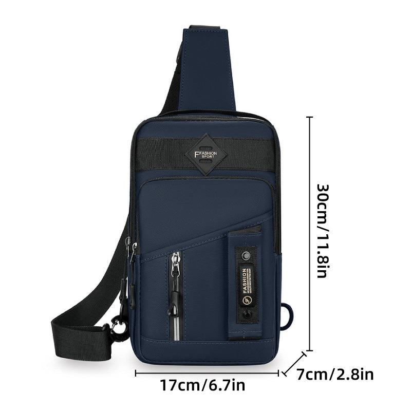 Premium Green Men's Waterproof Multifunctional Crossbody Bag 17x7x30cm