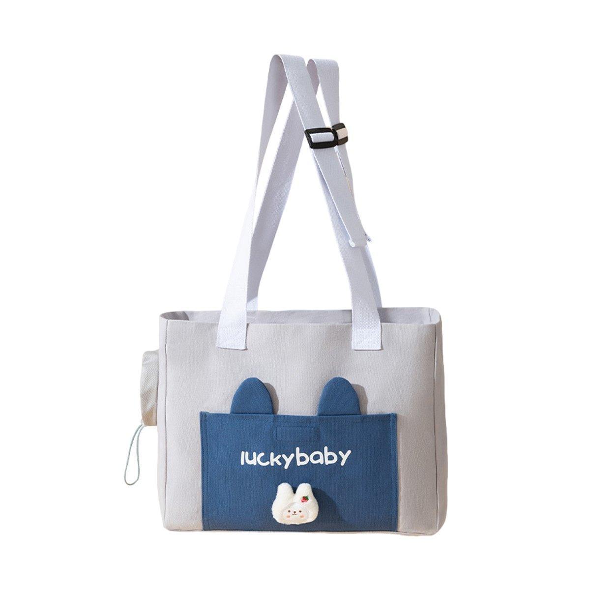 Crossbody Out Dog Bag - Portable Breathable Adjustable Pet Carrier Bag - 38cm x 15cm x 30cm - Blue - SuperSaverAU - view 7