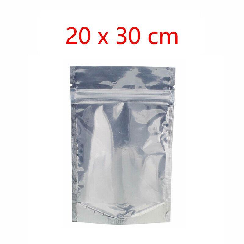 Premium Clear Mylar Stand Up Zip Lock Pouches – 15 x 22 + 4cm, 50 Pack