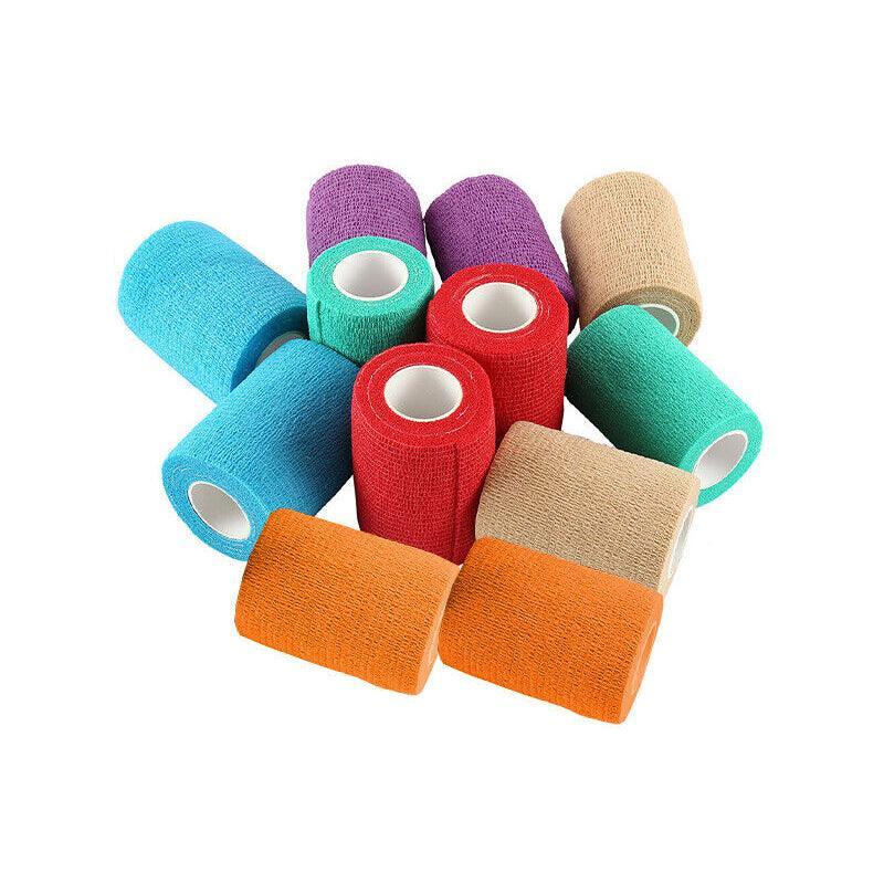 Premium Self Adhesive Cohesive Wrap Bandage 12 Pack - 10cm x 4.5m