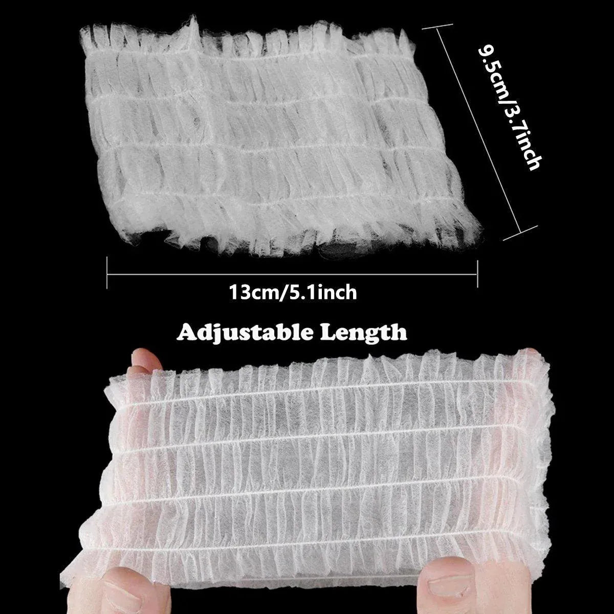 Premium 100pcs White Disposable Salon Hair Bands Non-Woven Facial Spa Headbands
