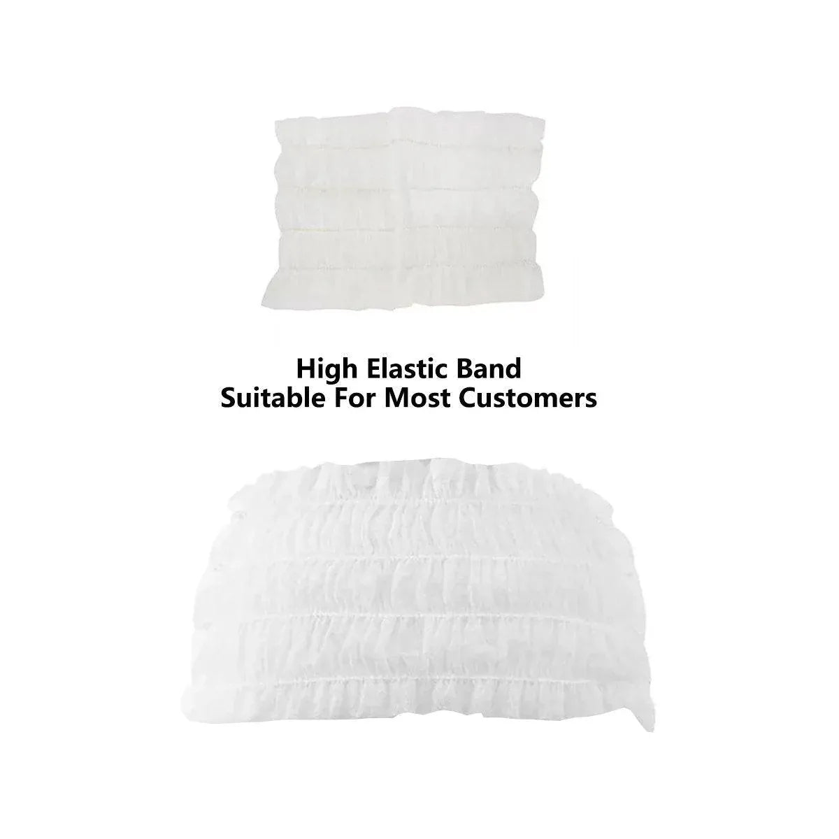 Premium 100pcs White Disposable Salon Hair Bands Non-Woven Facial Spa Headbands
