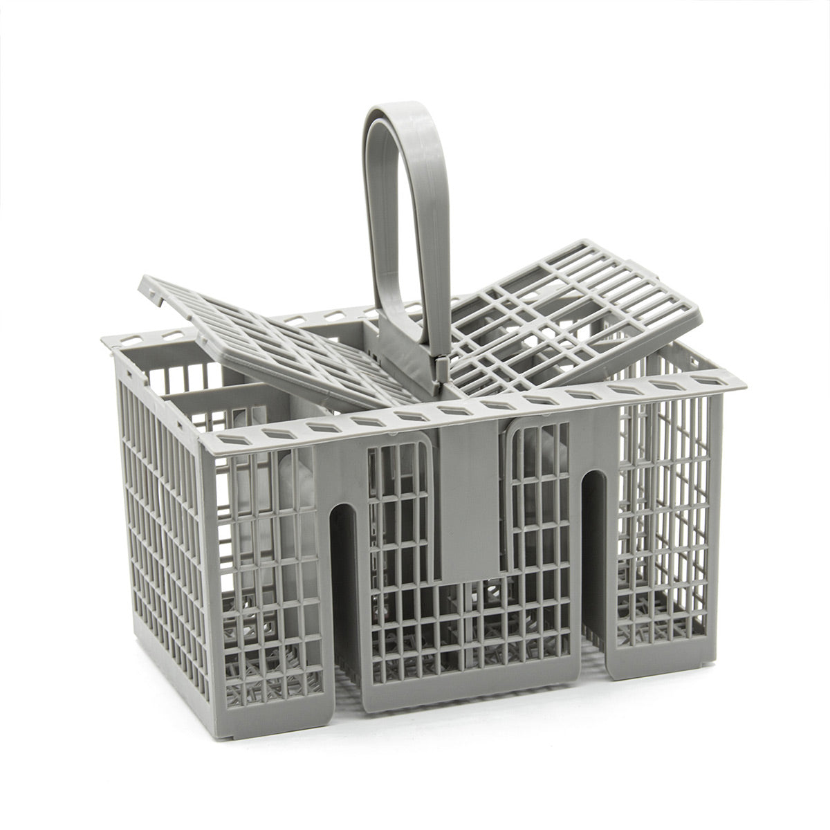 Premium Grey Universal Dishwasher Cutlery Basket with Detachable Handle