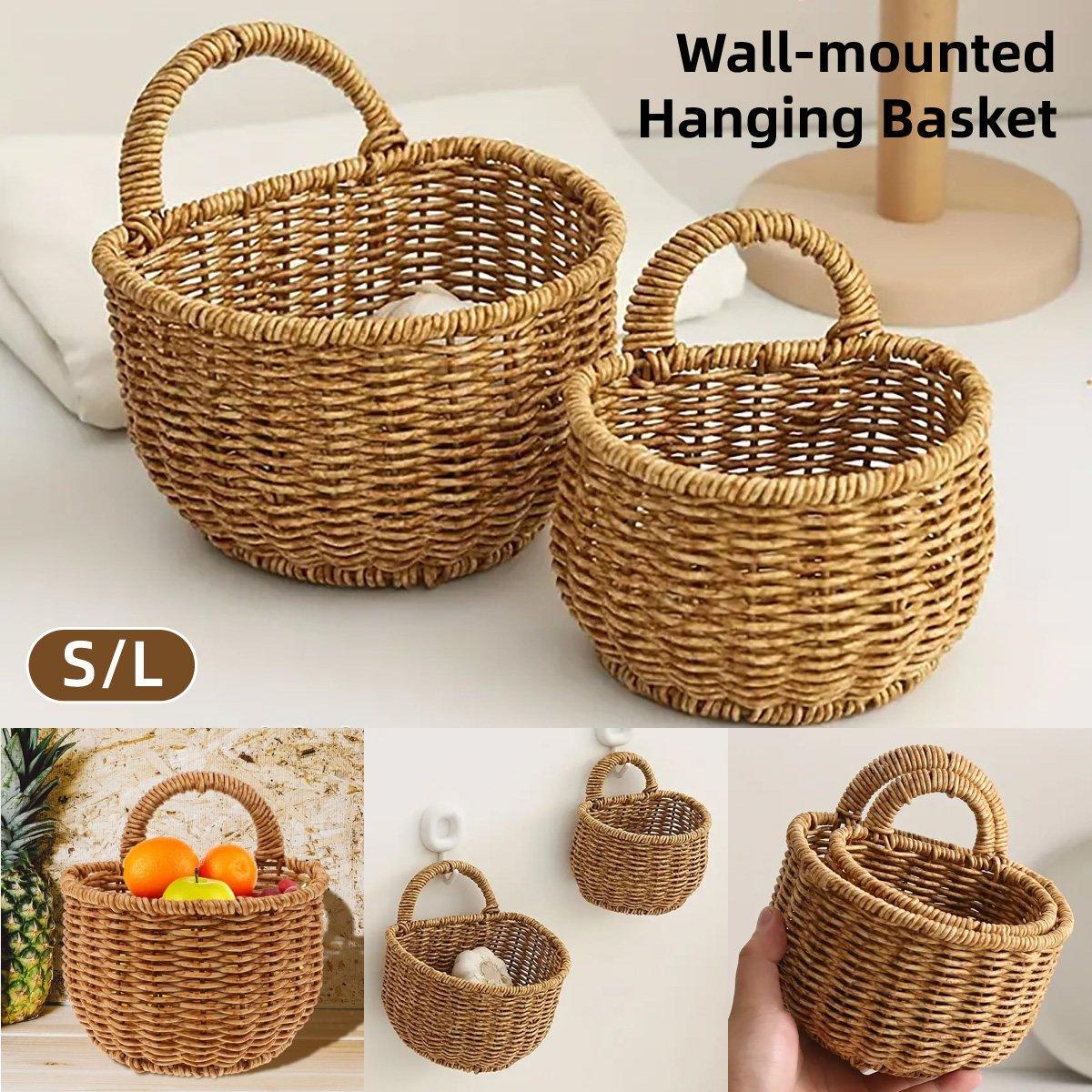 Premium Imitation Rattan Woven Storage Basket – Large