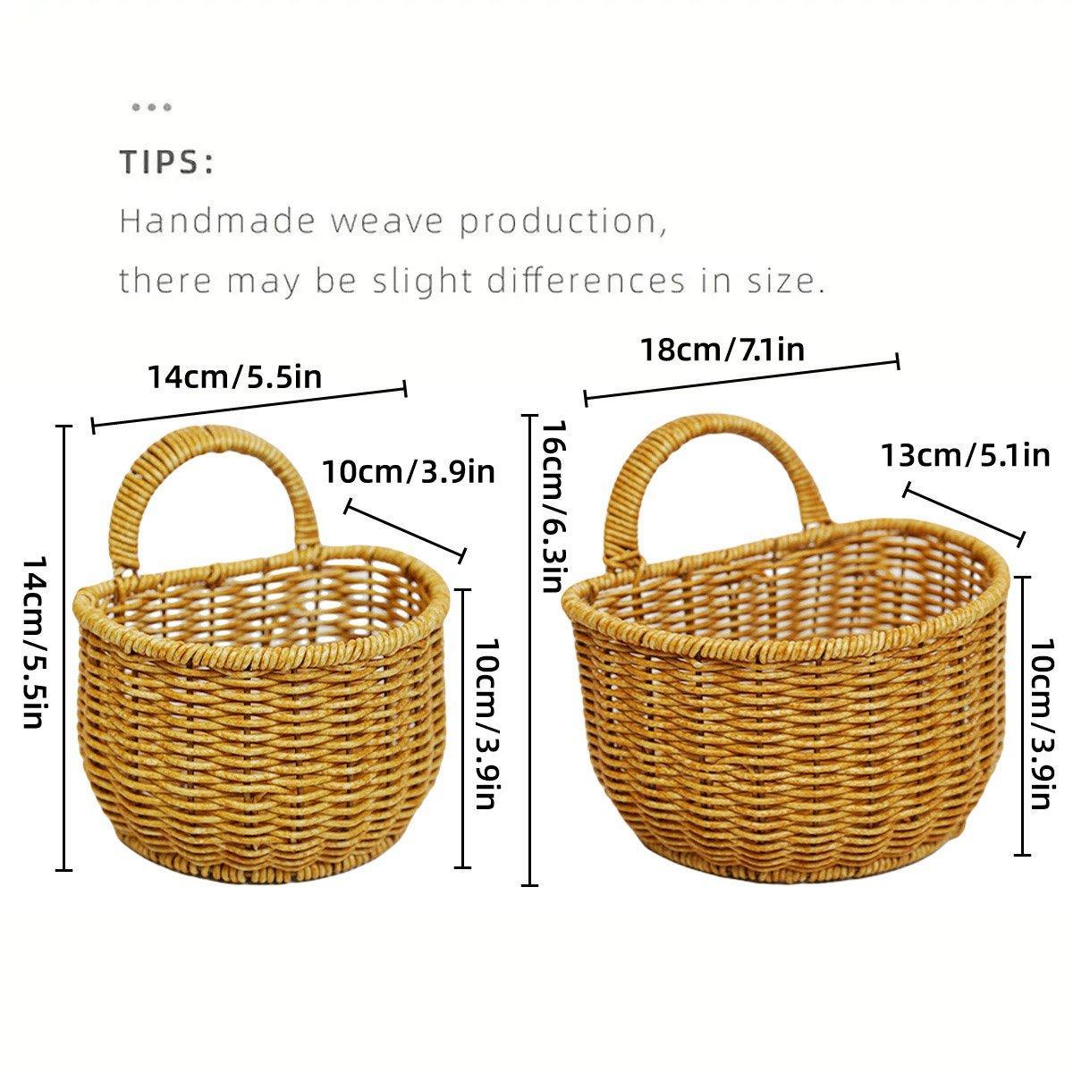 Premium Imitation Rattan Woven Storage Basket – Large