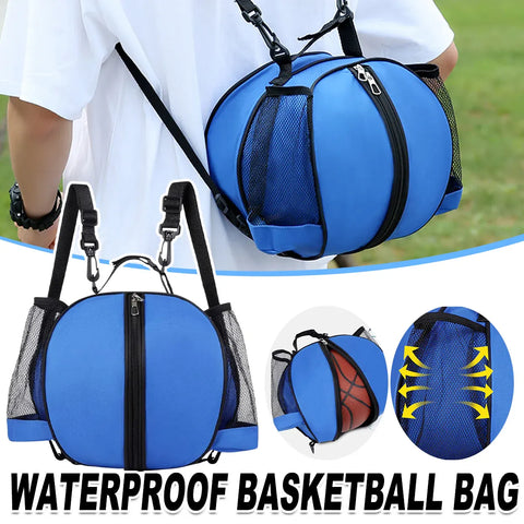 Premium Waterproof Sports Basketball Bag – Blue with Shoulder Strap