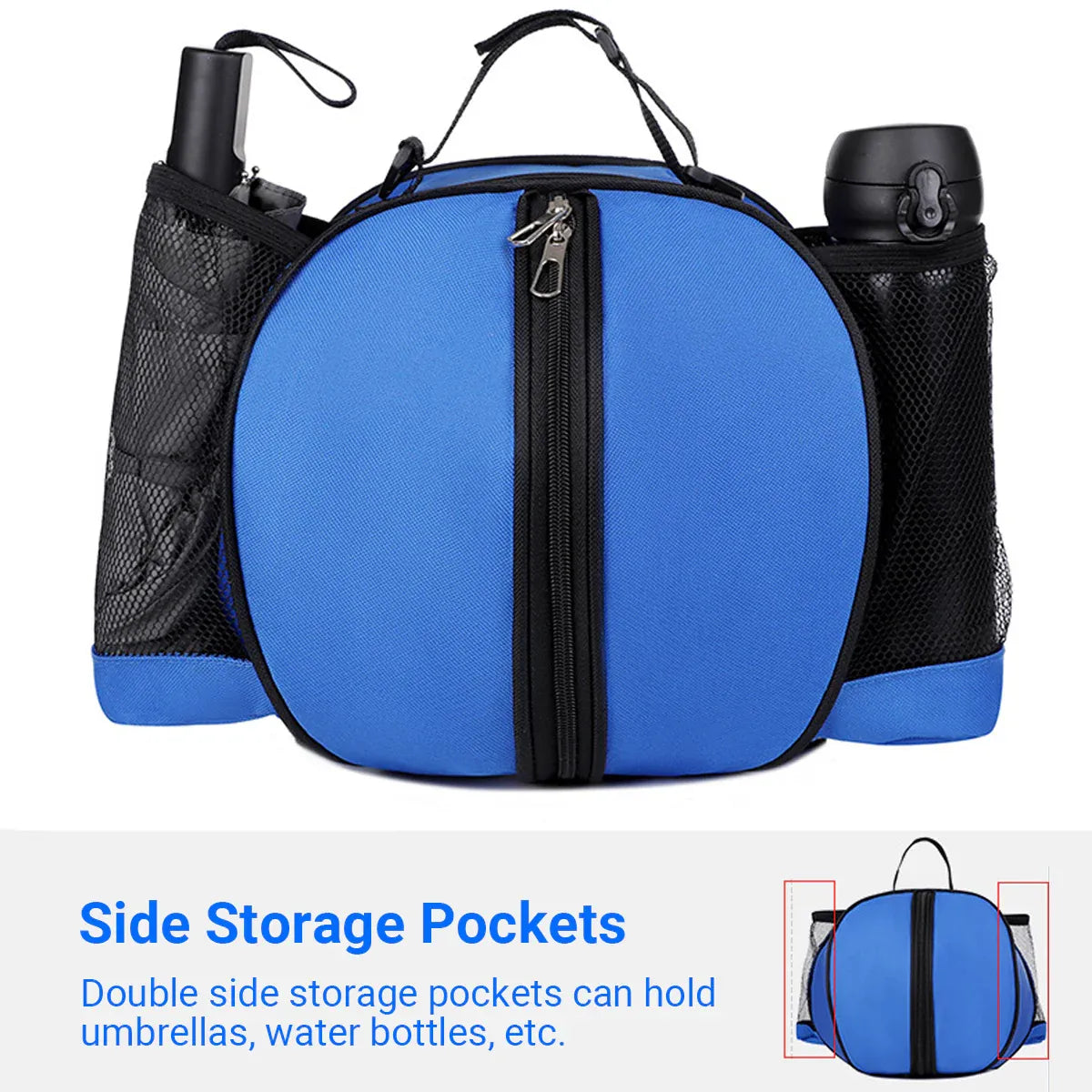 Premium Waterproof Sports Basketball Bag – Blue with Shoulder Strap