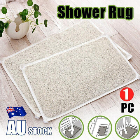 Premium Anti-Slip Loofah Shower Mat – White 70 x 40cm