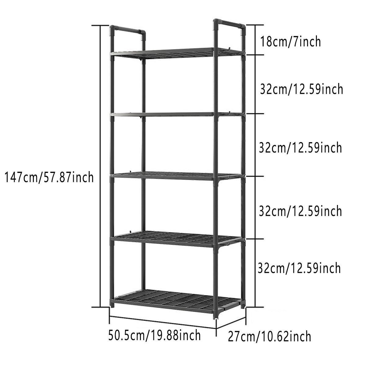 Premium Black 5 Tier Pot Storage Rack Cookware Pan Stand Kitchen Organiser